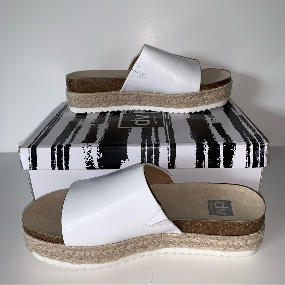 NWT Dolce Vita White Sandals Espadrilles Ilkie 9